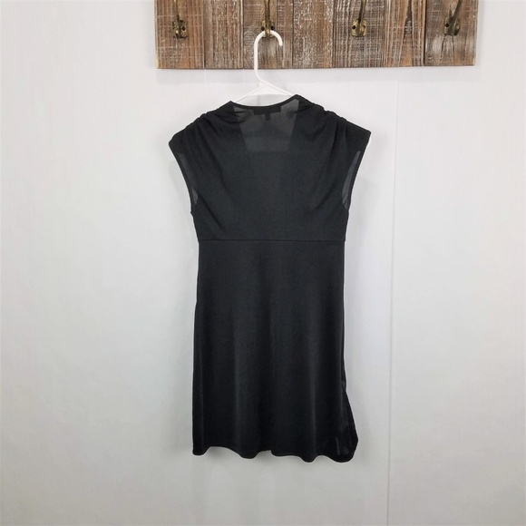 Express Black Cap Sleeve Beaded Tunic Top - Picture 5 of 5